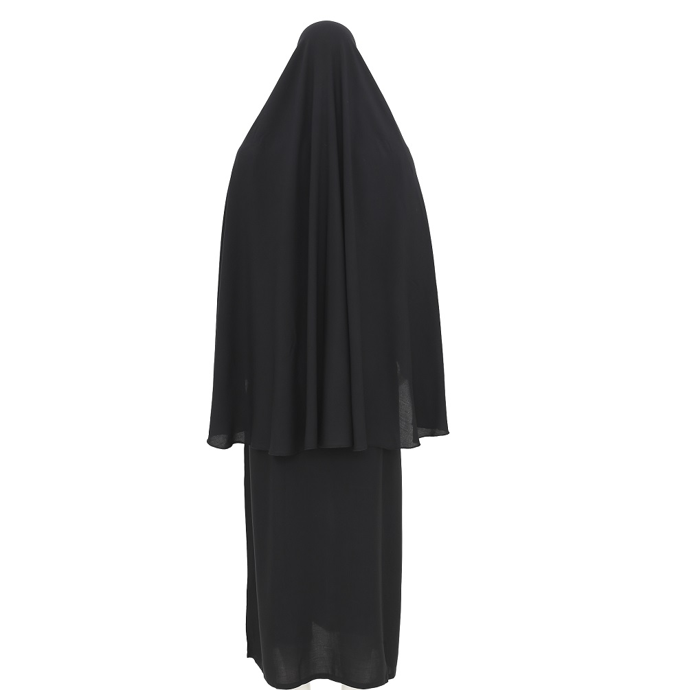 Women Hajj Umrah Borka Set Borka+Hijab Black - Image 3